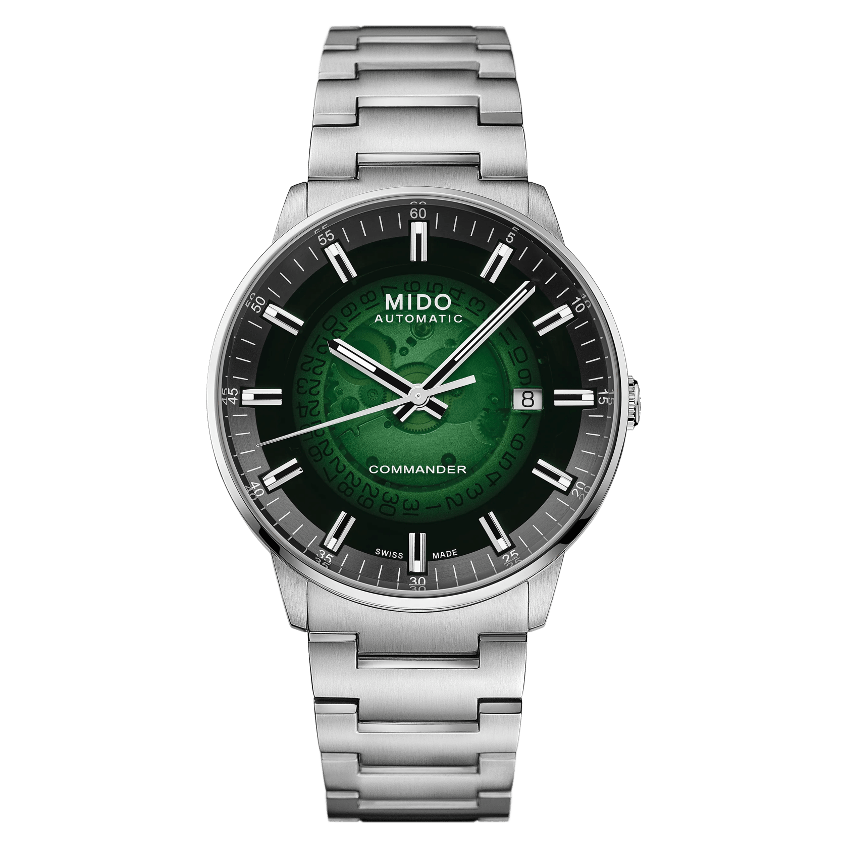 MIDO Commander Gradient Green See-Through Dial - Stainless Steel Watch - 40mm - M0214071141103