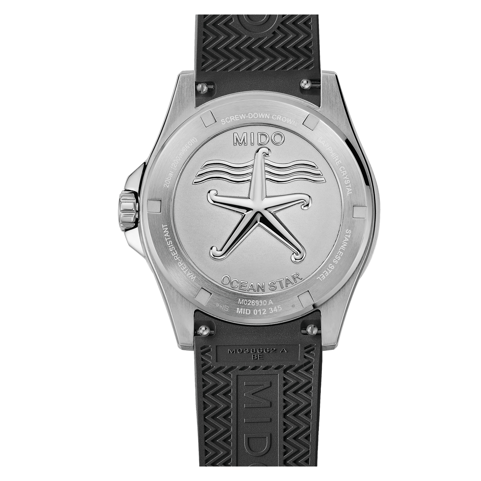 Back view of MIDO Ocean Star 200 Black 41mm M0269301705100