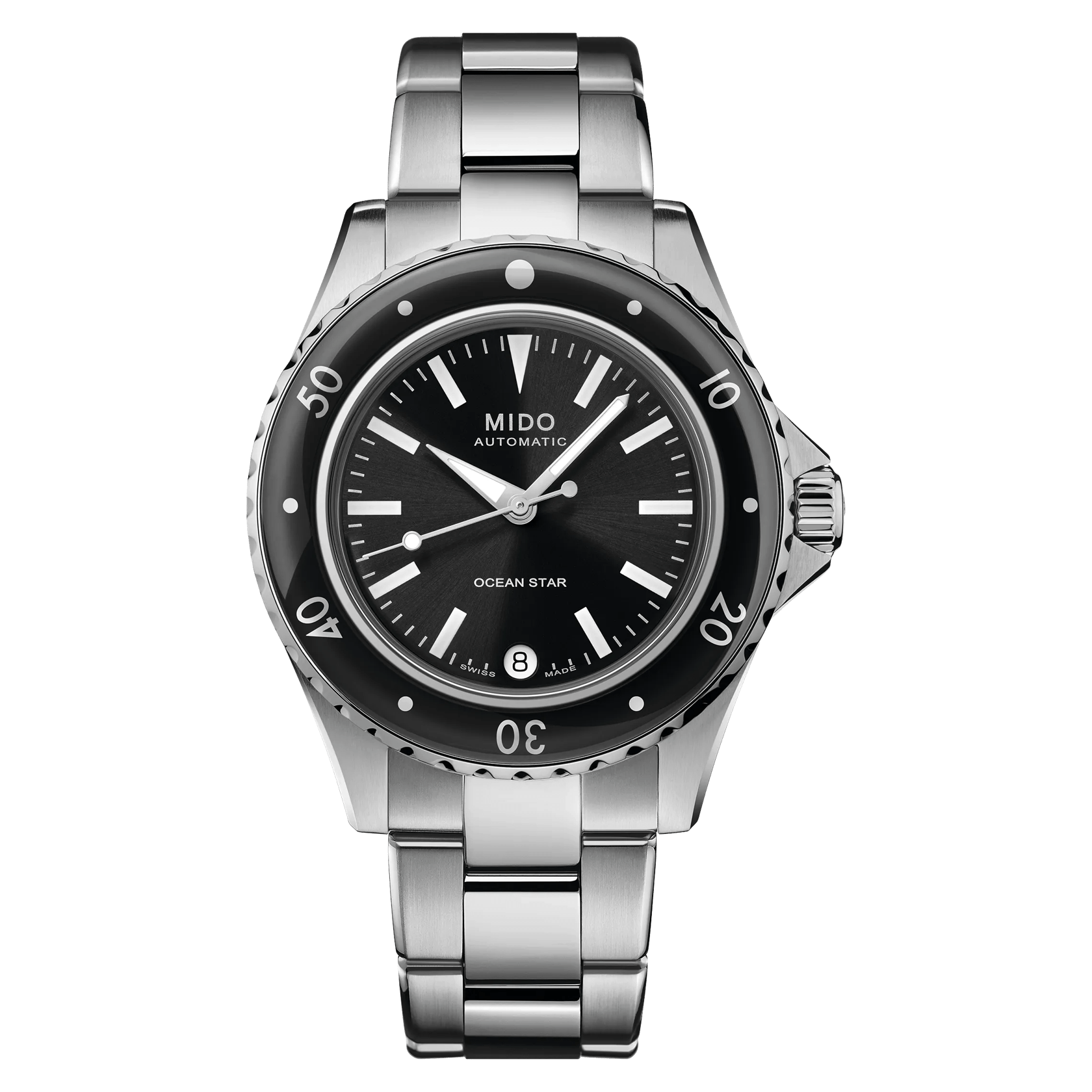 MIDO Ocean Star 36.5 Black Dial Stainless Steel diver Watch for women 36.5mm M0262071105100