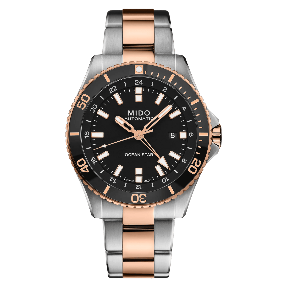 MIDO Ocean Star GMT Black Dial Two-tone Stainless Steel - 44mm