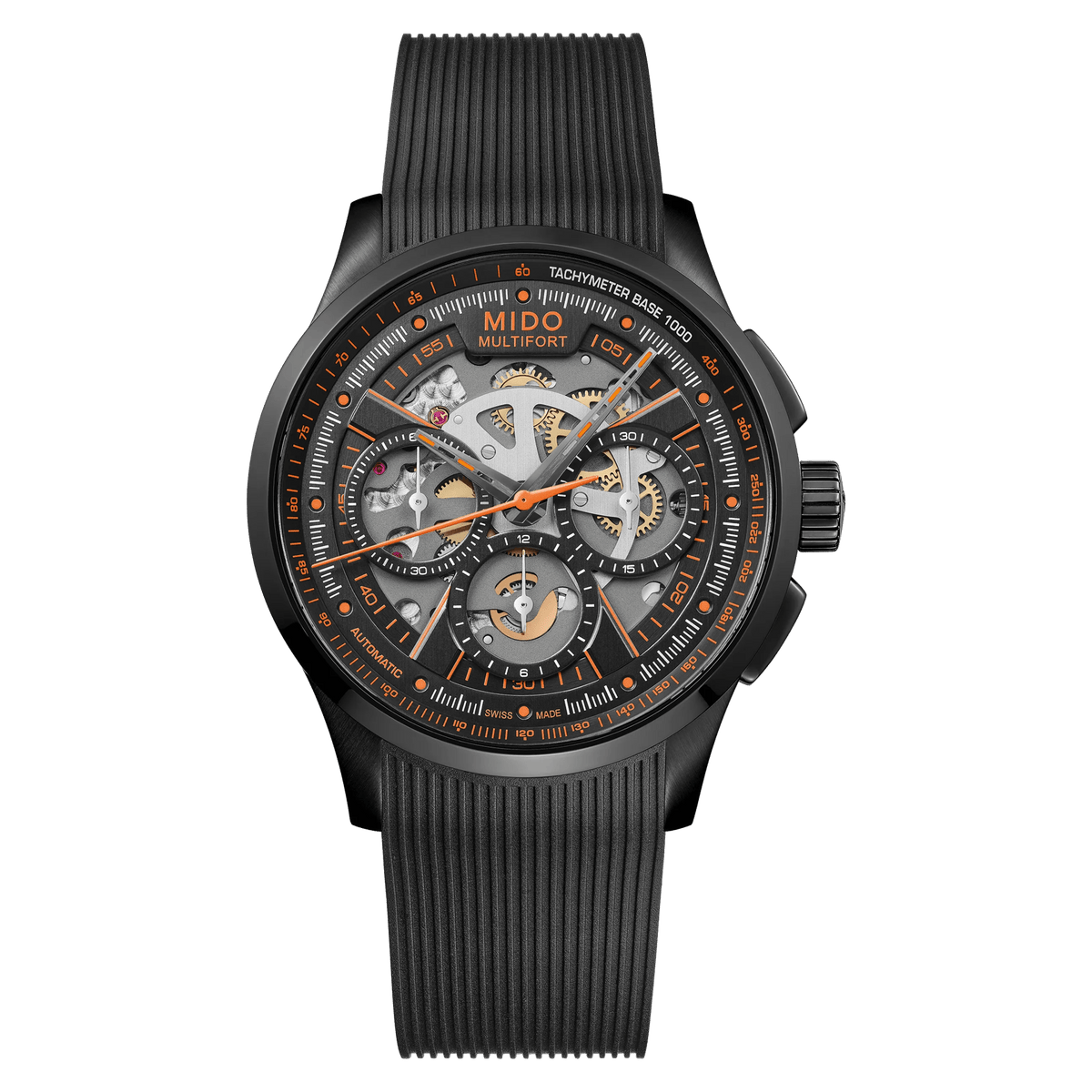 MIDO Multifort Skeleton Chronograph Black Dial Stainless Steel