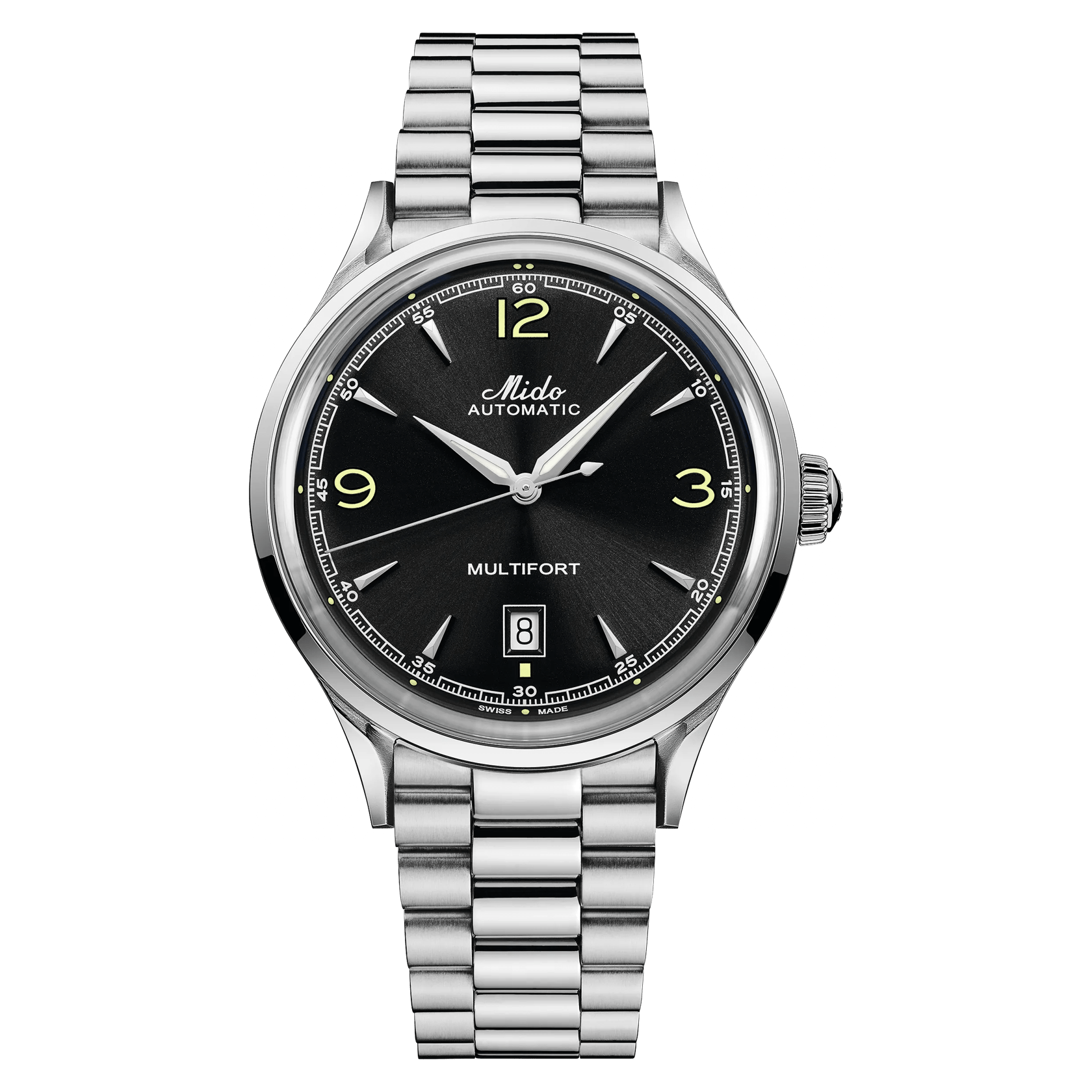 MIDO Multifort Powerwind Black Dial, Stainless Steel Watch - 40mm - M0404071105700