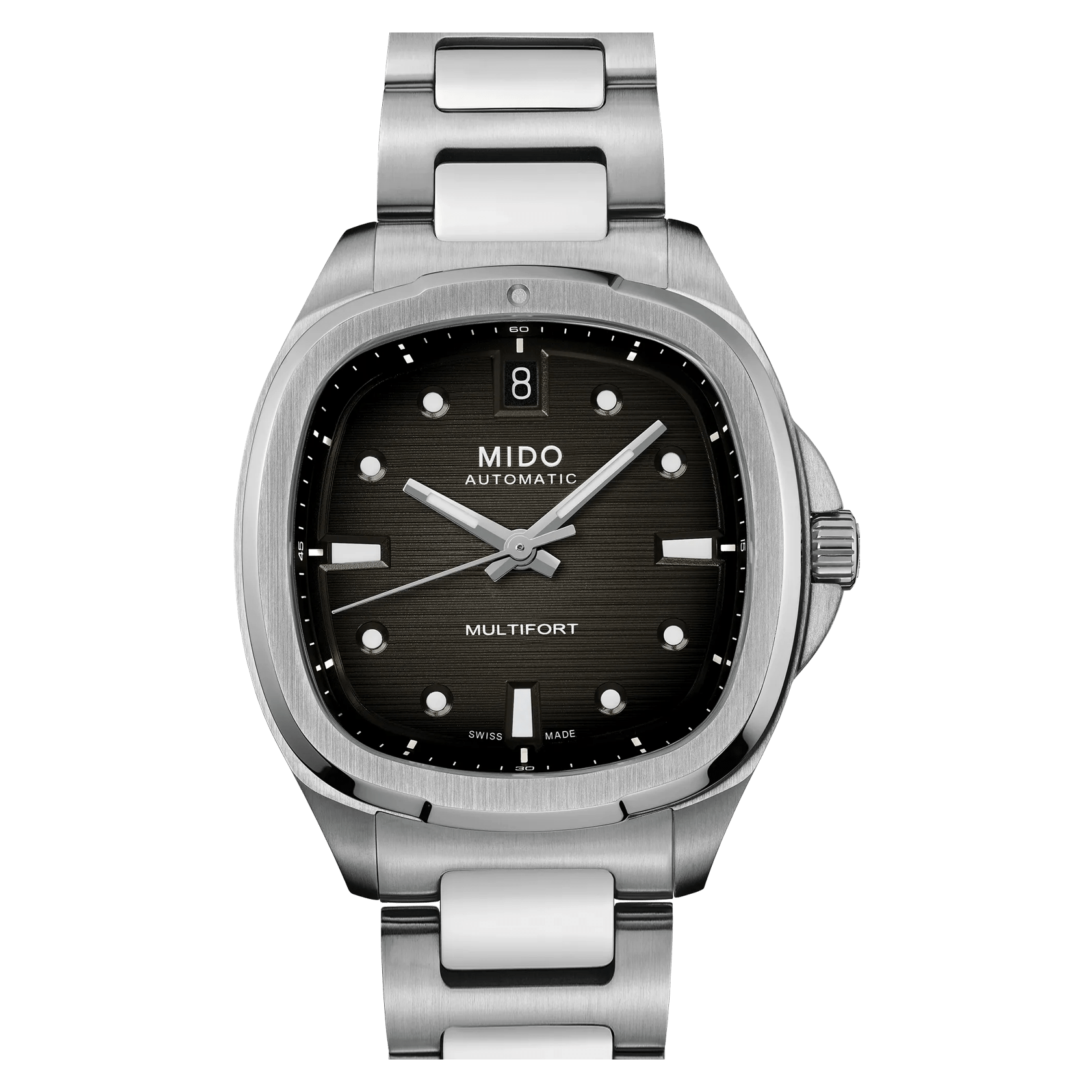 MIDO Multifort TV 35 Grey Dial Stainless Steel Watch - 34.2 X 35mm - M0493071108100