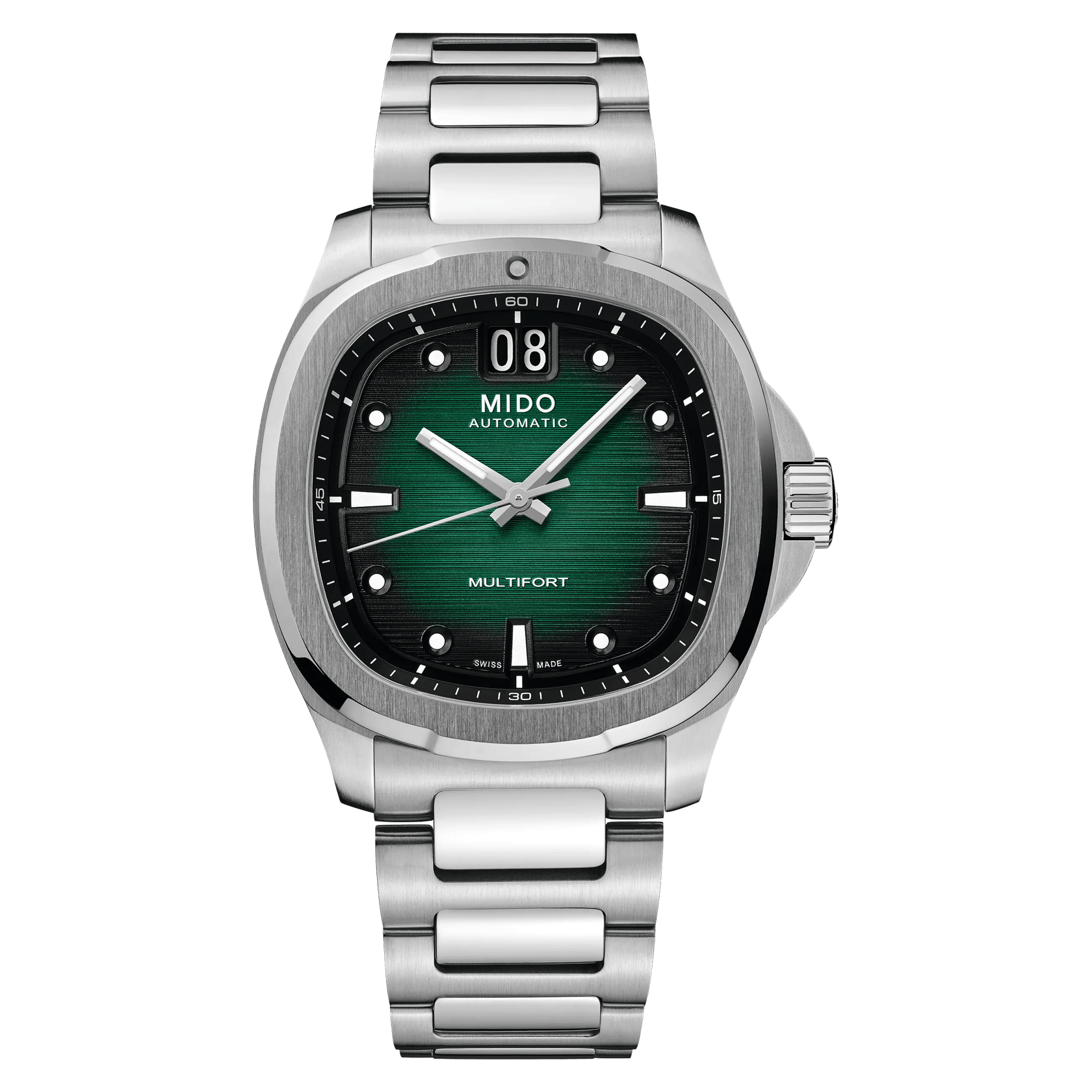 MIDO Multifort TV Big Date Green Dial Stainless Steel Watch  - 39.2 x 40mm - M0495261109100