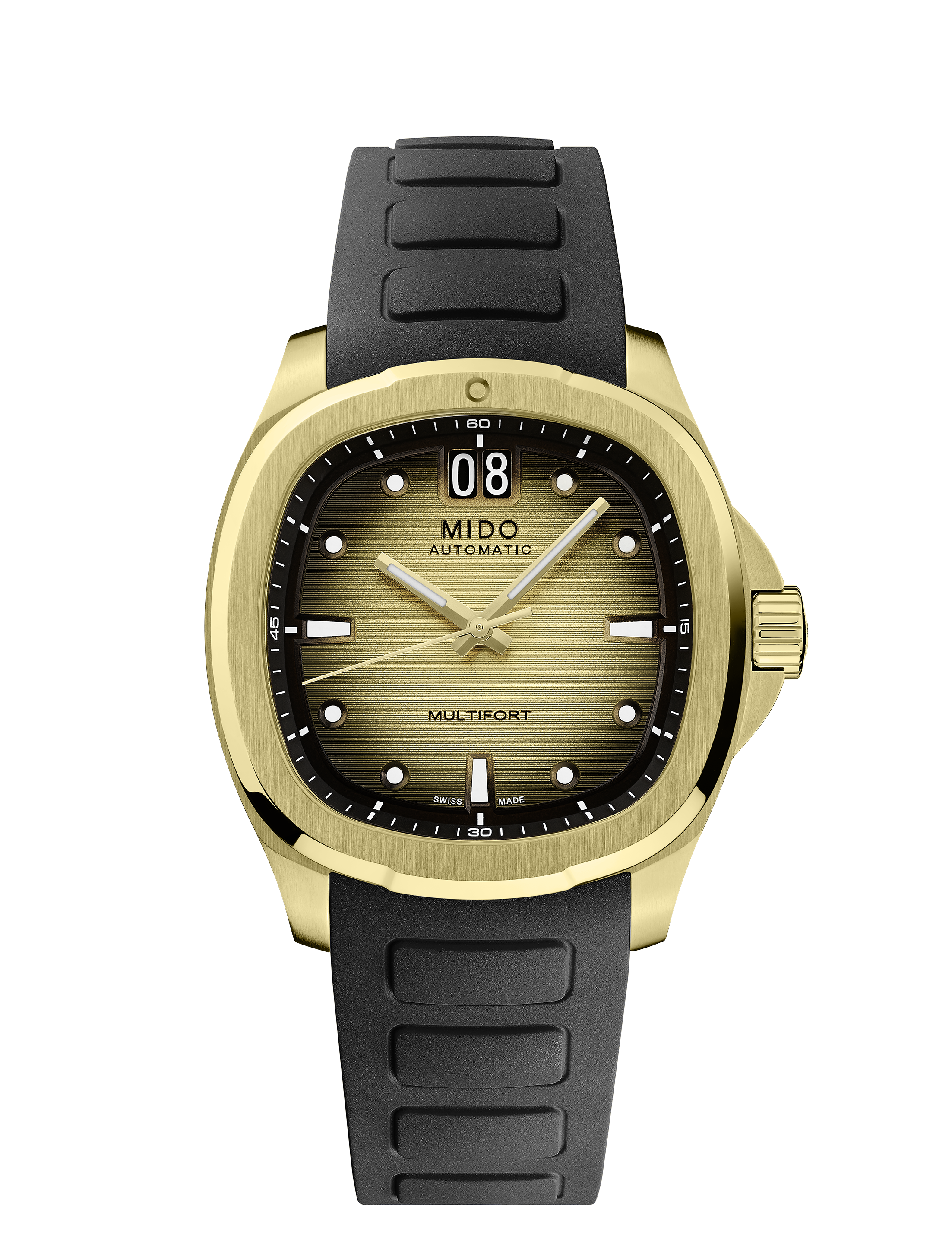 MIDO Multifort TV Big Date Champagne Dial Stainless Steel Gold-Color PVD Watch - 39.2 x 40mm -M0495263302100