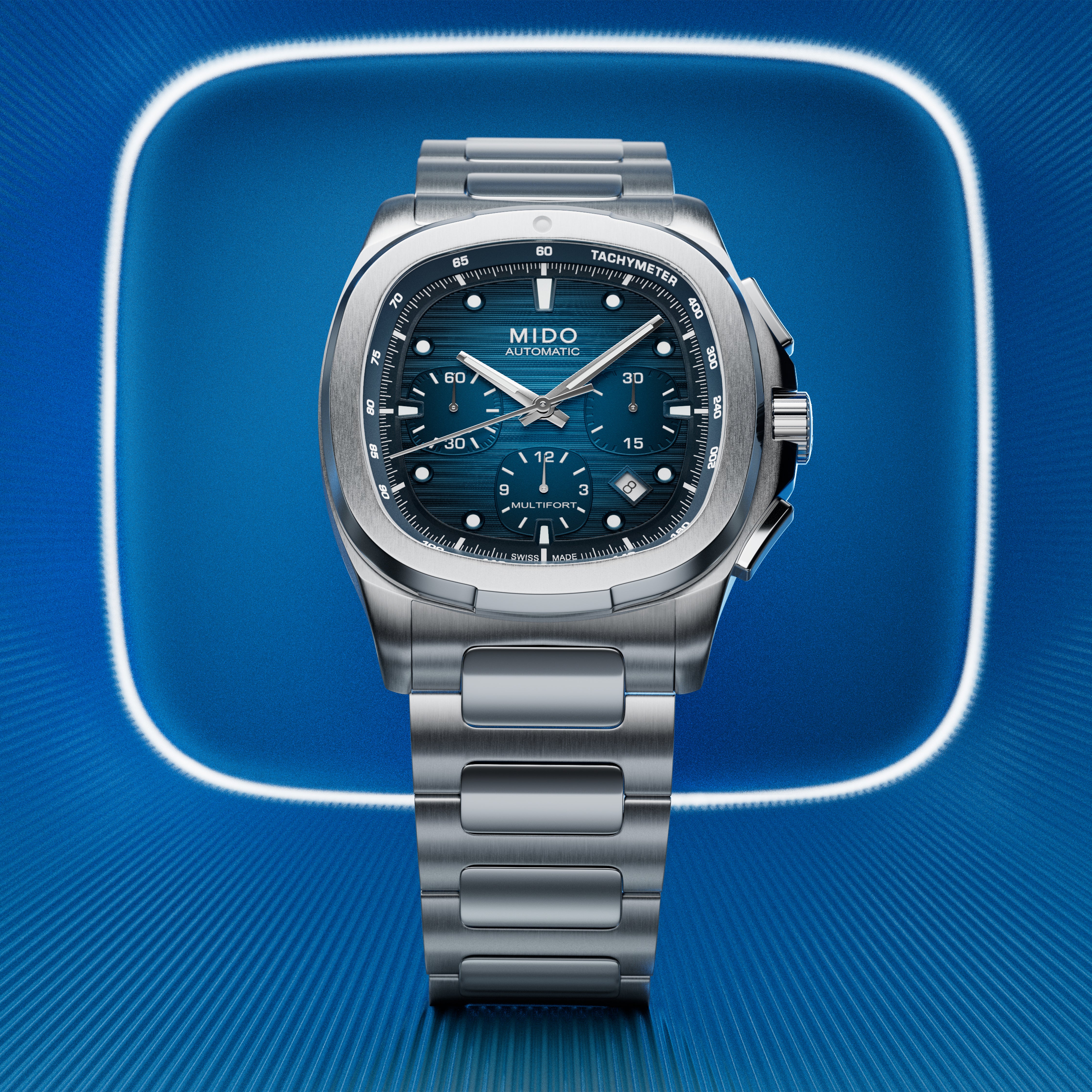 Mulltifort TV Chronograph Blue Dial - Stainless Steel Watch - 42 X