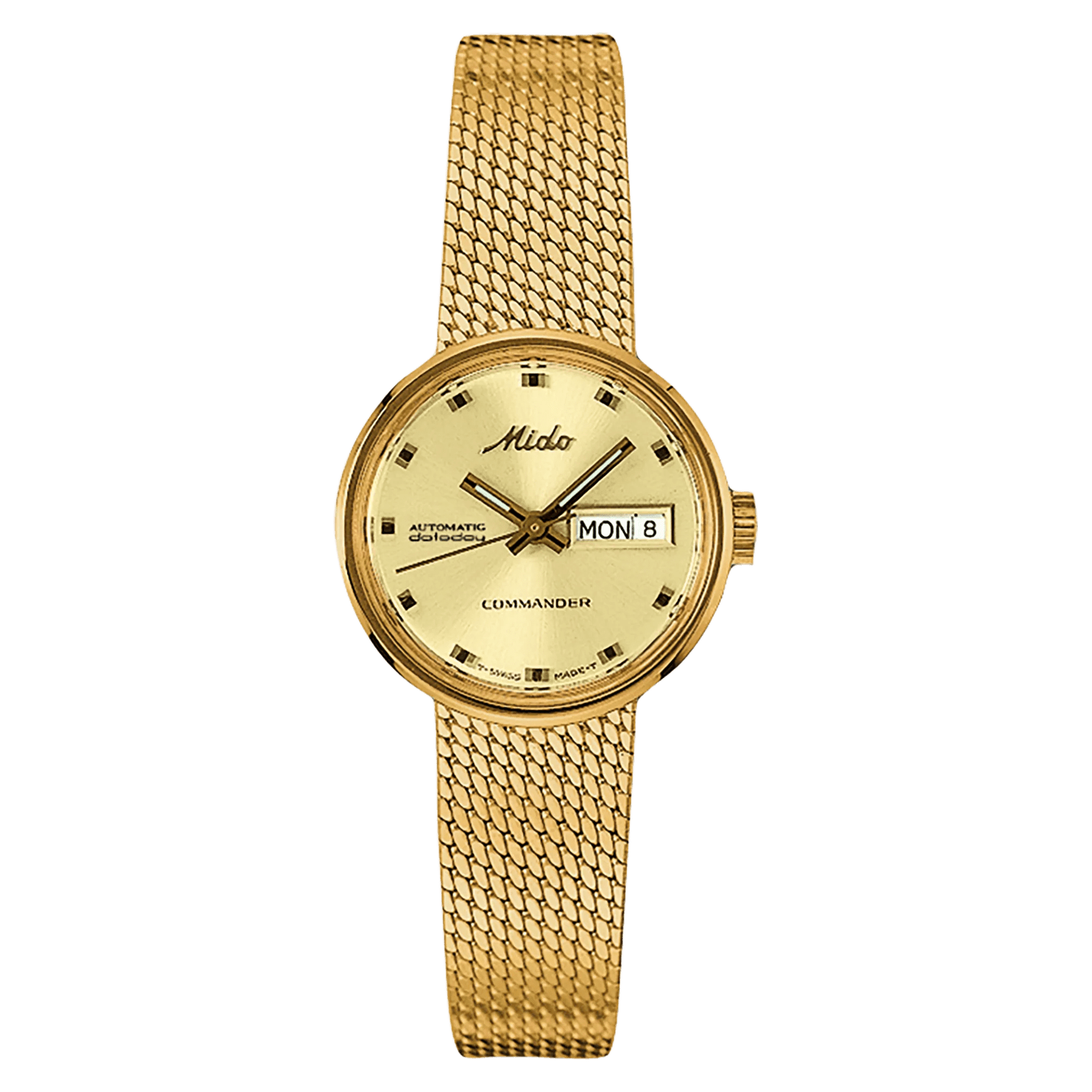 MIDO Commander 1959 Yellow Dial - Yellow Gold-Tone Stainless Steel Watch - Integrated Bracelet - 23.5mm - M716937213