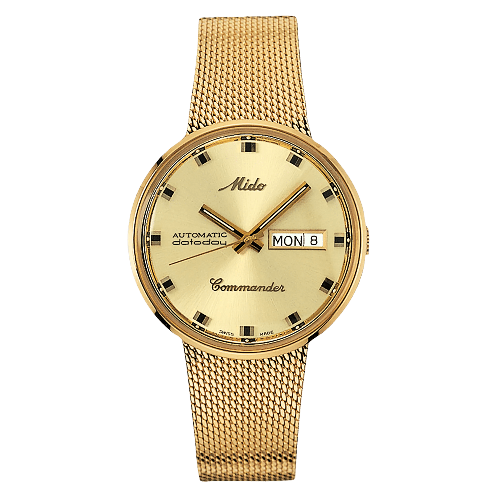 MIDO Commander 1959 Champagne Dial - Stainless Steel Watch Gold-Tone PVD - Milanese Bracelet - 37mm - M842932213