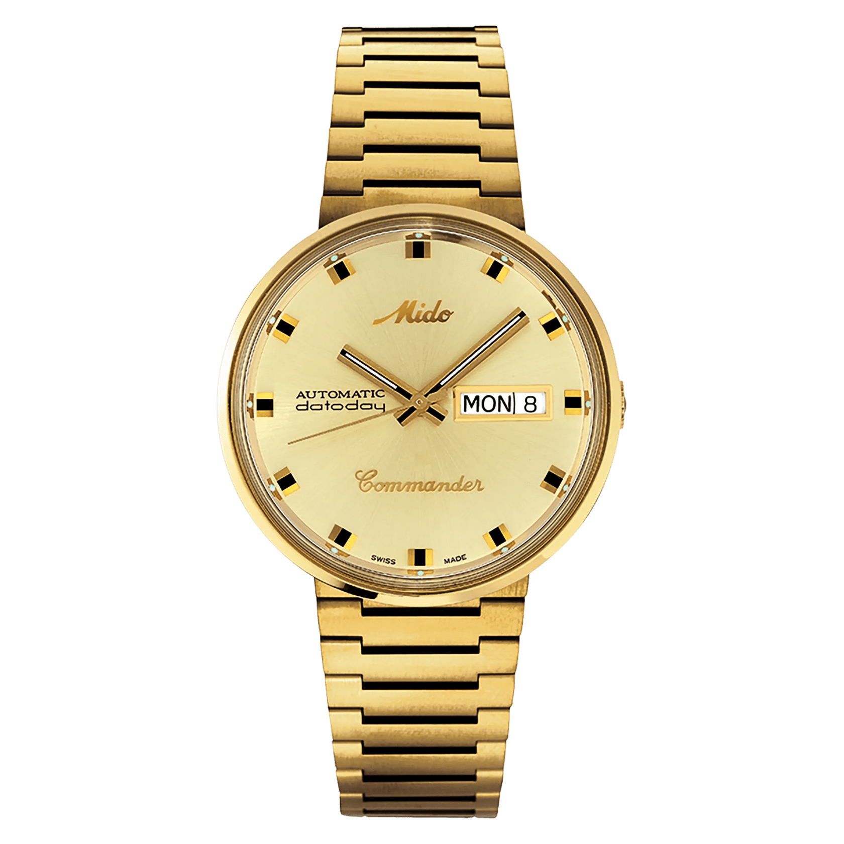 MIDO Commander 1959 Yellow Dial - Yellow Gold-Tone Stainless Steel Watch - Integrated Bracelet - 37mm - M842932223
