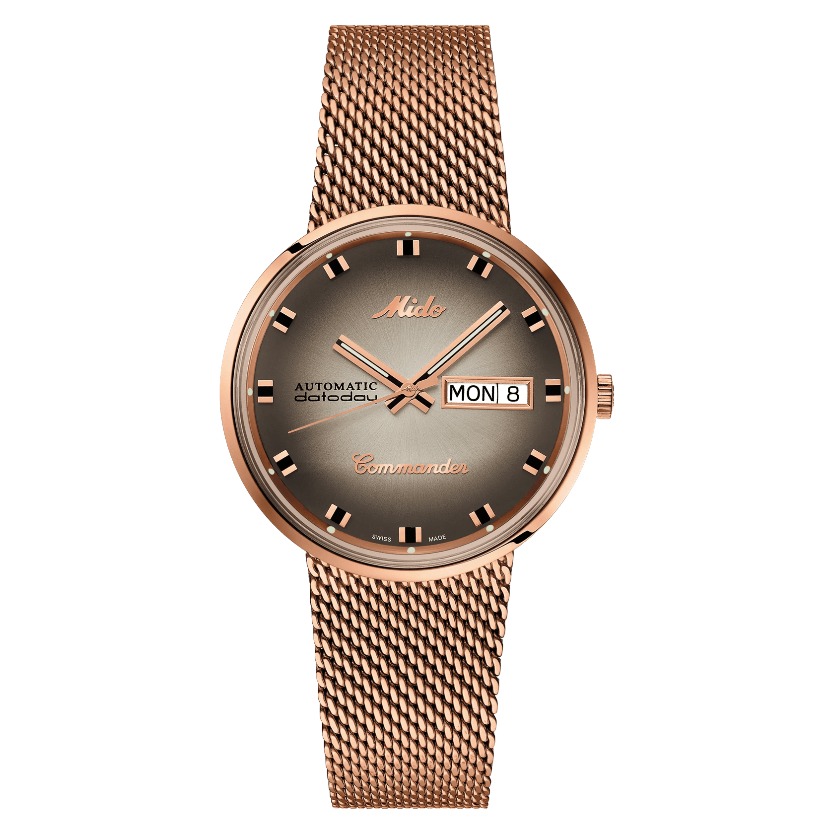 MIDO Commander Shade Siler Dial - Rose Gold-Tone PVD Stainless Steel Watch - 37mm - M842932311