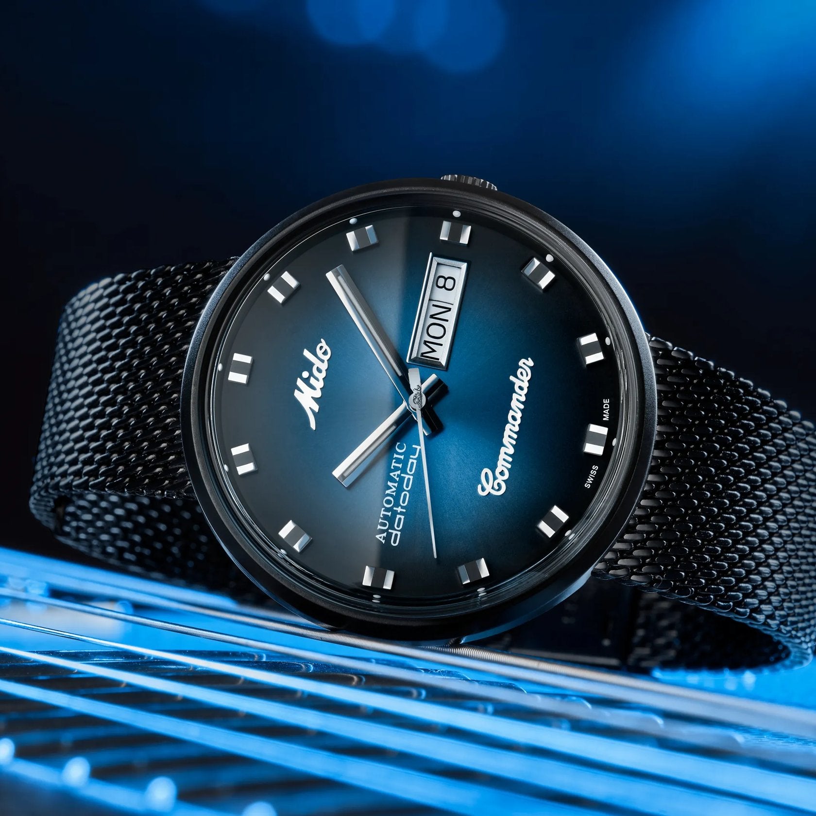 MIDO Commander Shade Blue Black PVD 37mm M842932511