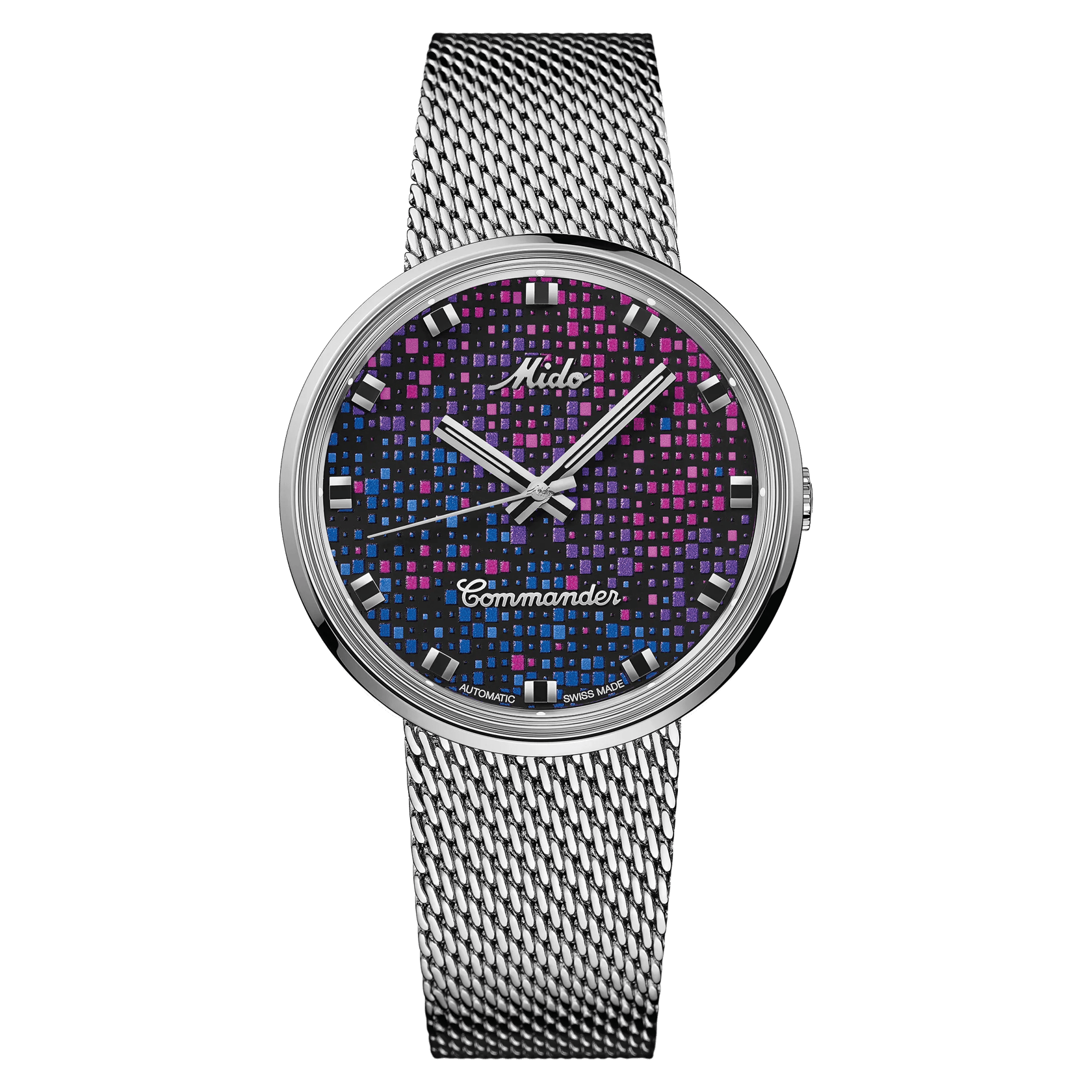 MIDO Commander 1959 Pixel Dial - Stainless Steel Watch - Milanese Bracelet - 37mm - M84294N711