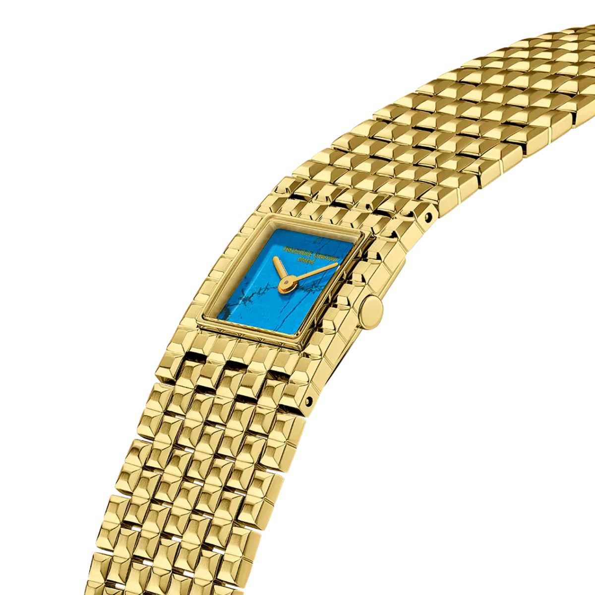 Frederique Constant Classics Manchette Clou de Paris Turquoise 20mm FC-200TU1MC5B side view