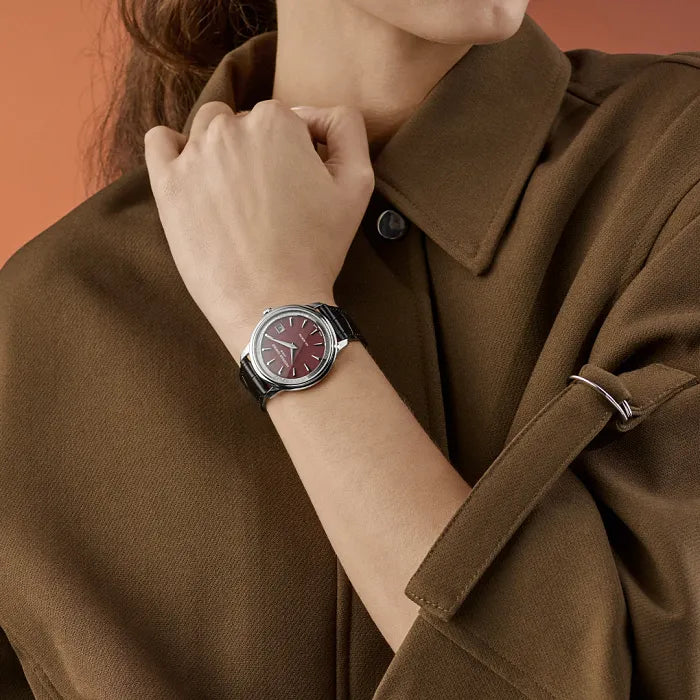 Frederique Constant Classics Moneta Solarmetre Burgundy 39mm FC120BRG3S6 model wrist shot
