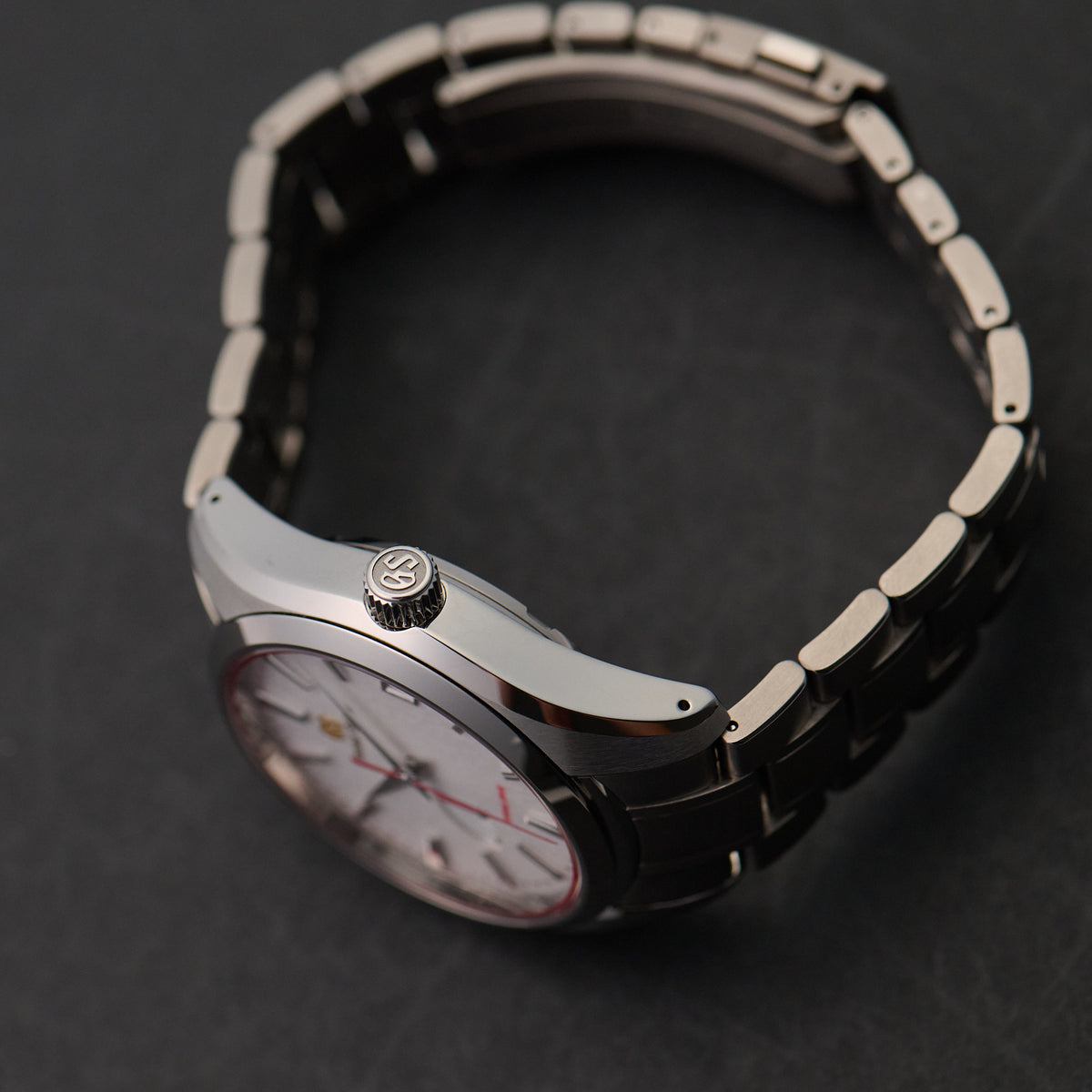 Grand Seiko Red Snowflake AJHH Limited Edition SBGA421 crown