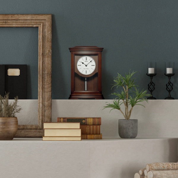 Seiko Mantel Clock Dark Brown Solid Wood QXQ013BLH lifestyle shot 3