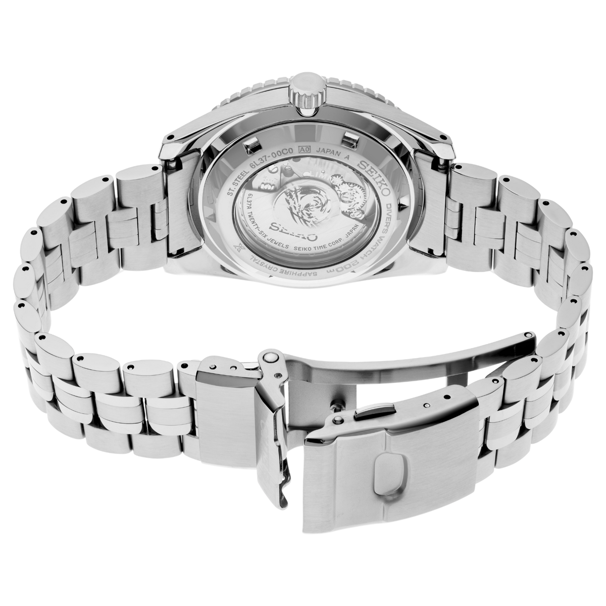 Seiko Prospex Marinemaster 1965 Diver's Watch Re-interpretation Ice Blue 39.5mm SJE099 Back Side View