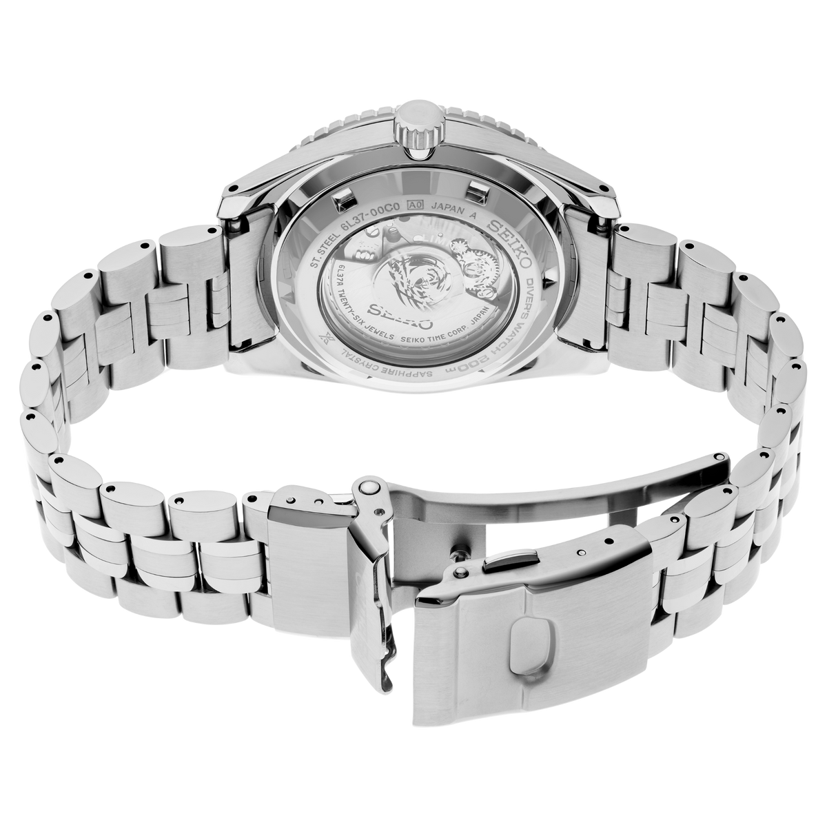 Seiko Prospex Marinemaster 1965 Heritage Diver’s Modern Re-interpretation Black 39.5mm SJE101 back side view