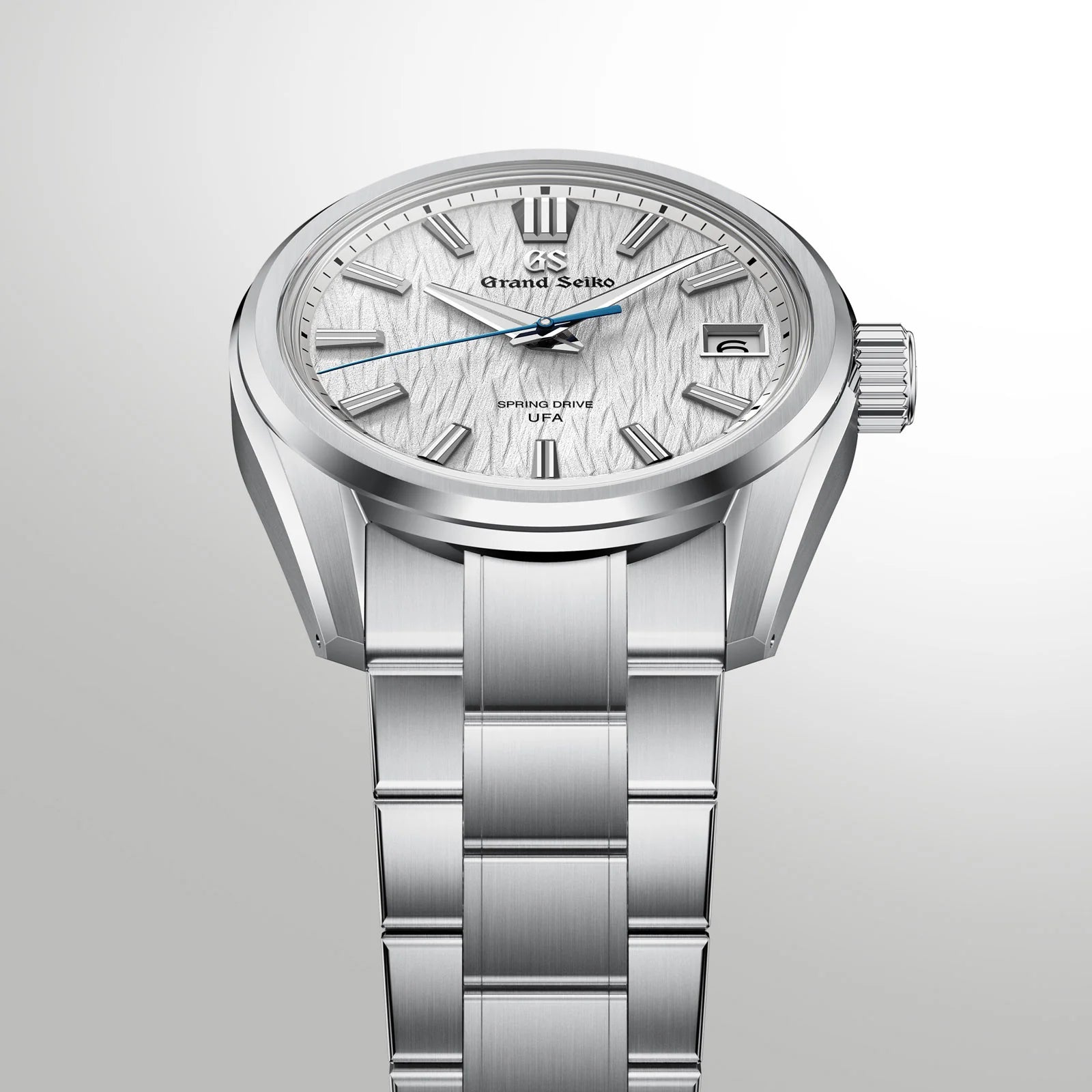 Close Dial View of Grand Seiko Evolution 9 Collection Spring Drive U.F.A. 'White Birch' SLGB009