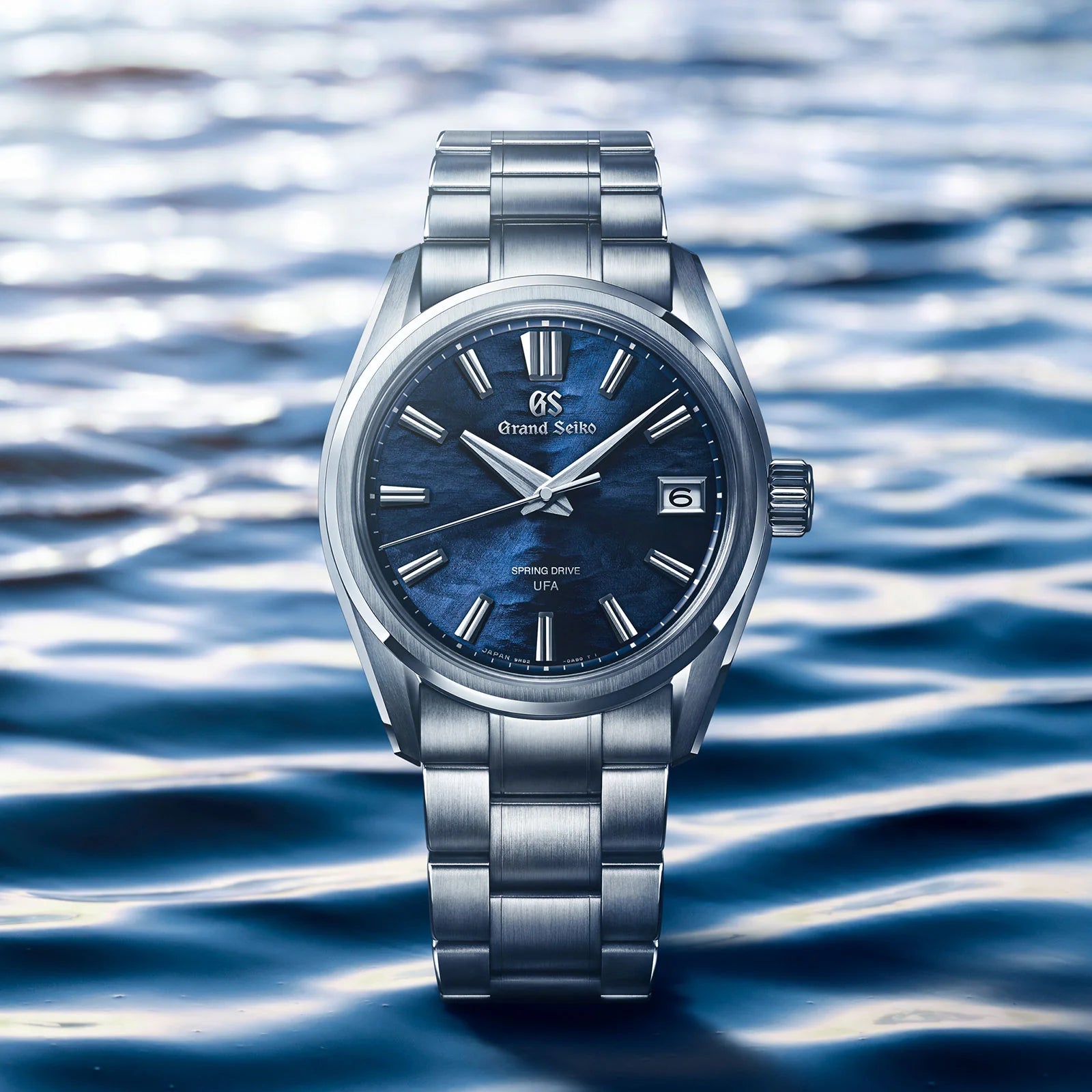Front View of Grand Seiko Evolution 9 Collection Spring Drive U.F.A. 'Lake Suwa' 37mm SLGB013