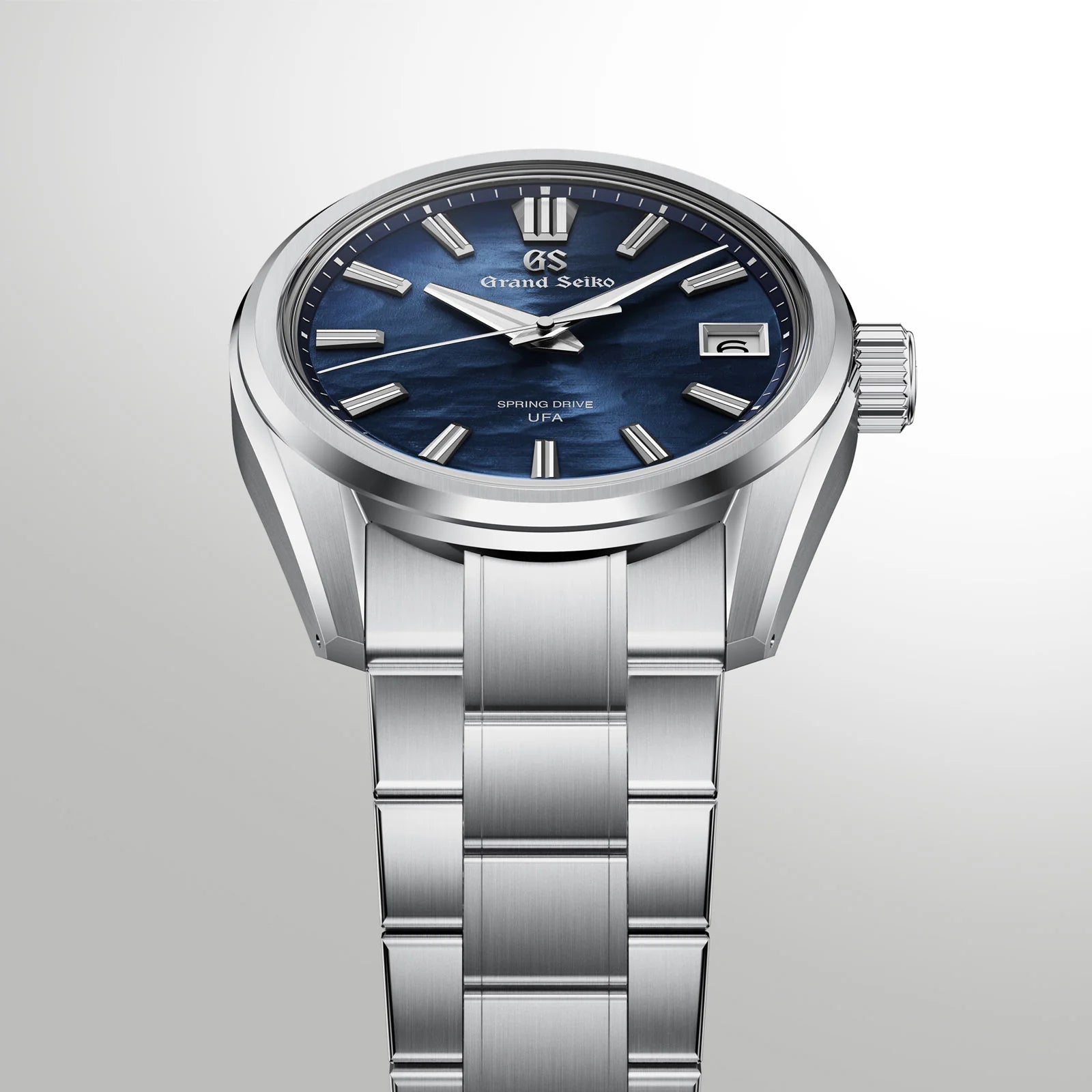 Top View of Grand Seiko Evolution 9 Collection Spring Drive U.F.A. 'Lake Suwa' 37mm SLGB013