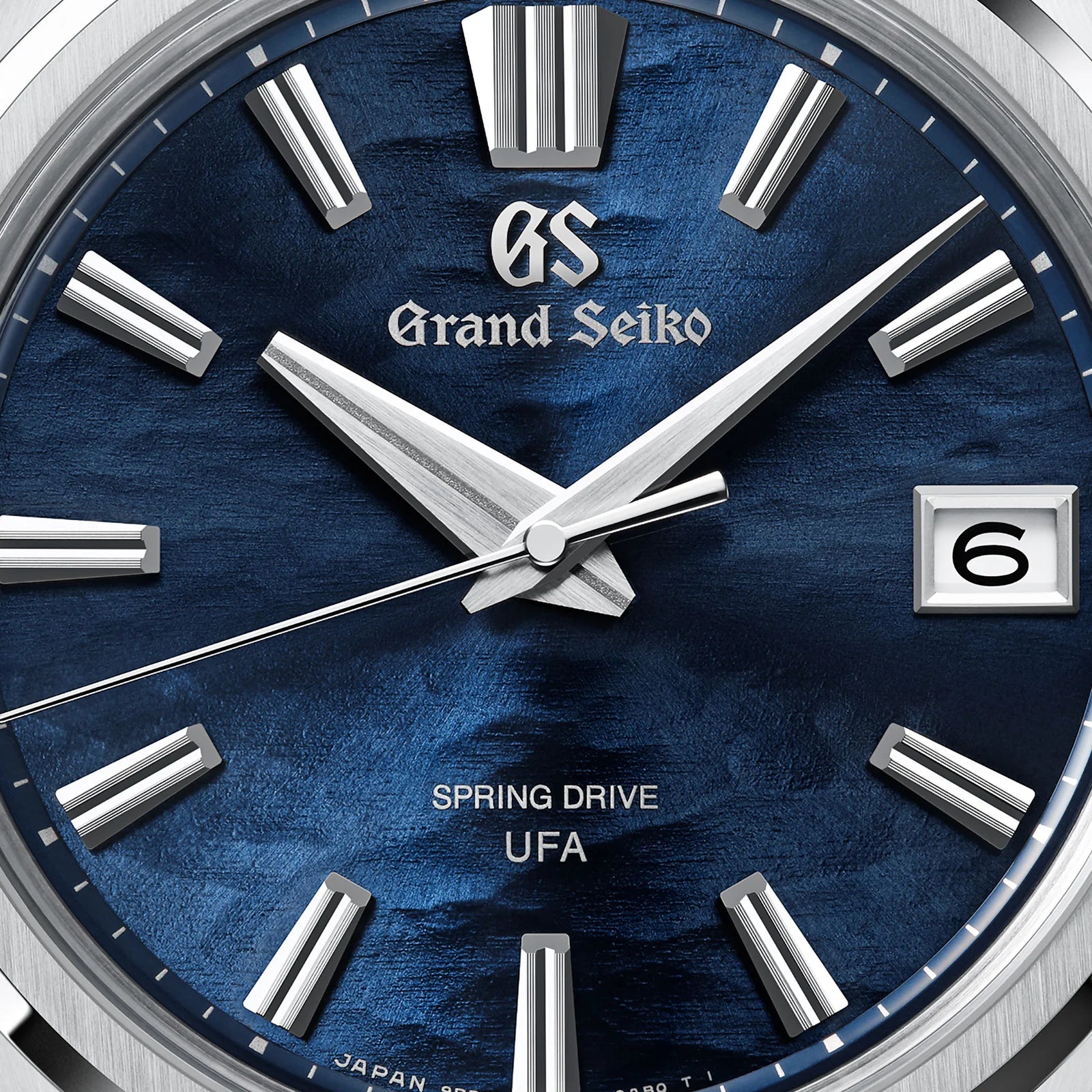 Dial Close View of Grand Seiko Evolution 9 Collection Spring Drive U.F.A. 'Lake Suwa' 37mm SLGB013