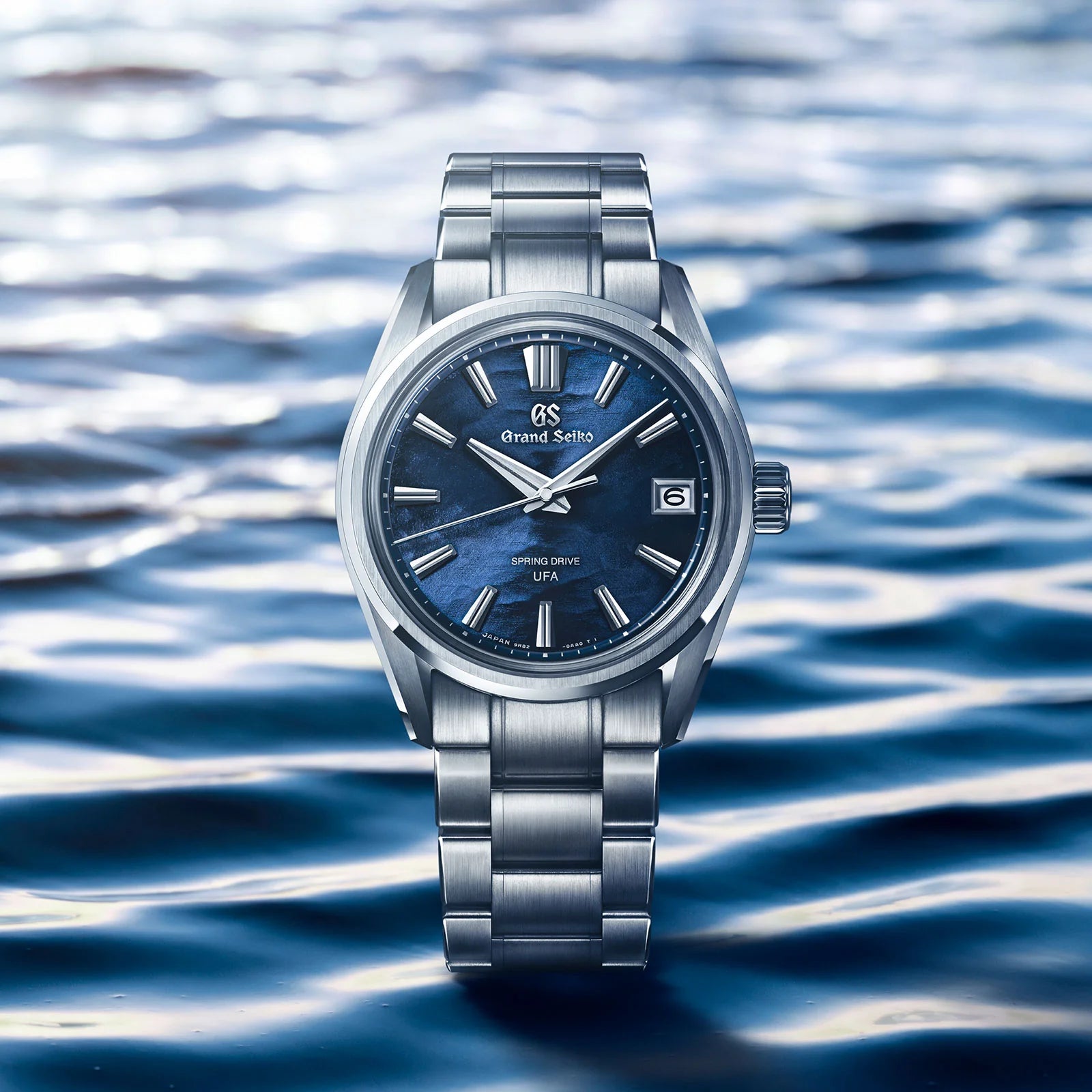 Front View of Grand Seiko Evolution 9 Collection Spring Drive U.F.A. 'Lake Suwa' 37mm SLGB015