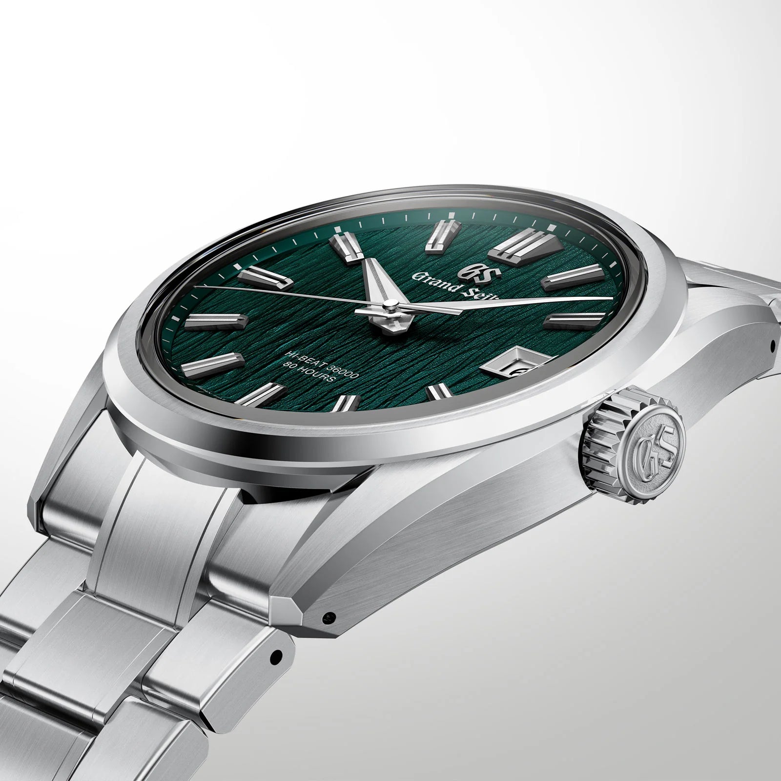 Close View of Grand Seiko Evolution 9 Collection Hi-Beat 36000 80 Hours 'Green Birch' SLGH033