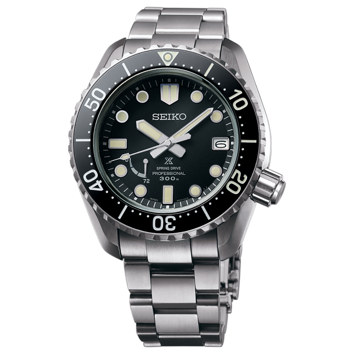 Seiko Prospex LX Spring Drive Rich Black 44mm SNR029 front view