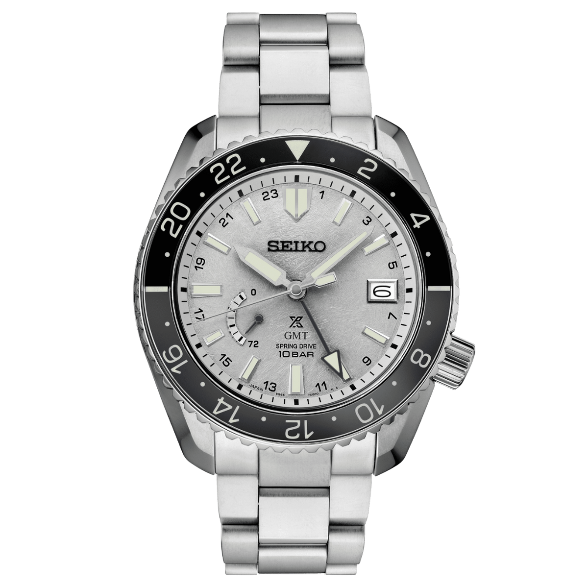 Seiko Prospex LX Spring Drive GMT U.S. Special Edition Lunar Gray 44mm SNR051 front view