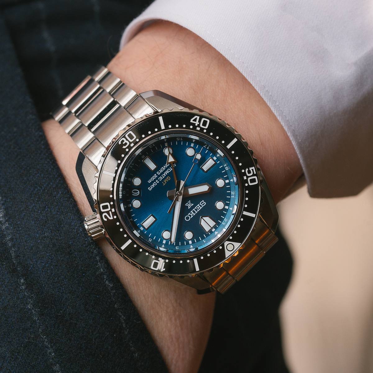 Seiko Prospex 1968 Heritage Diver's GMT U.S. Limited Edition 42mm SPB477 Model Wrist Shot