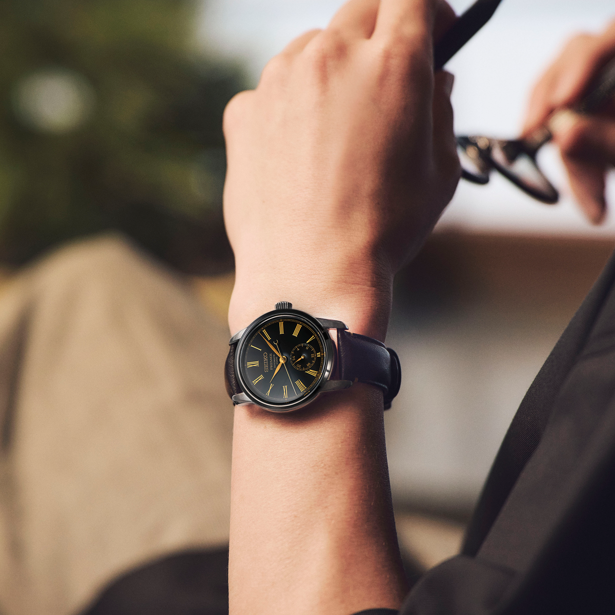 Seiko Presage Classic Series Urushi Lacquer Dial 40.5mm SPB499 Model Wrist Shot