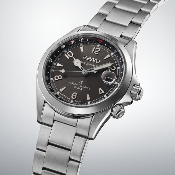 Side view of Seiko Prospex Alpinist Black Dial SPB505