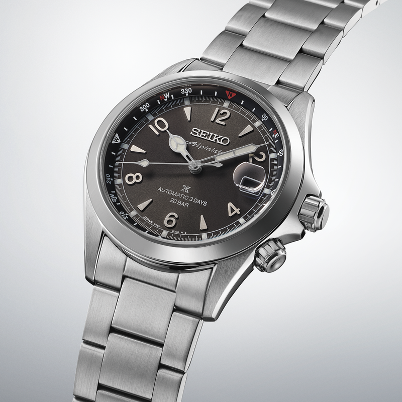 Side view of Seiko Prospex Alpinist Black Dial SPB505