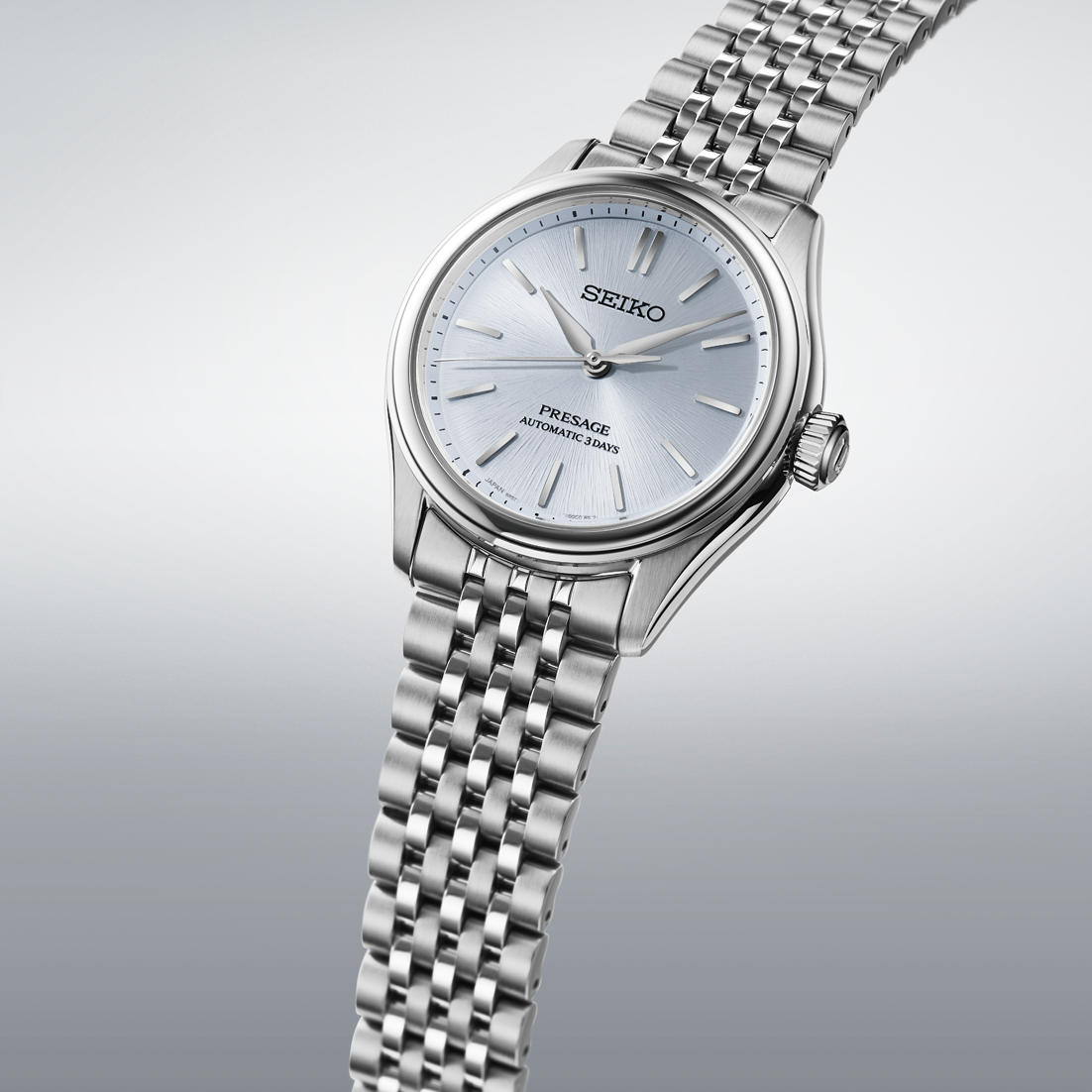Seiko Presage Classics Series 'Ajiro' Light Blue 36mm SPB521 Angle Side Shot