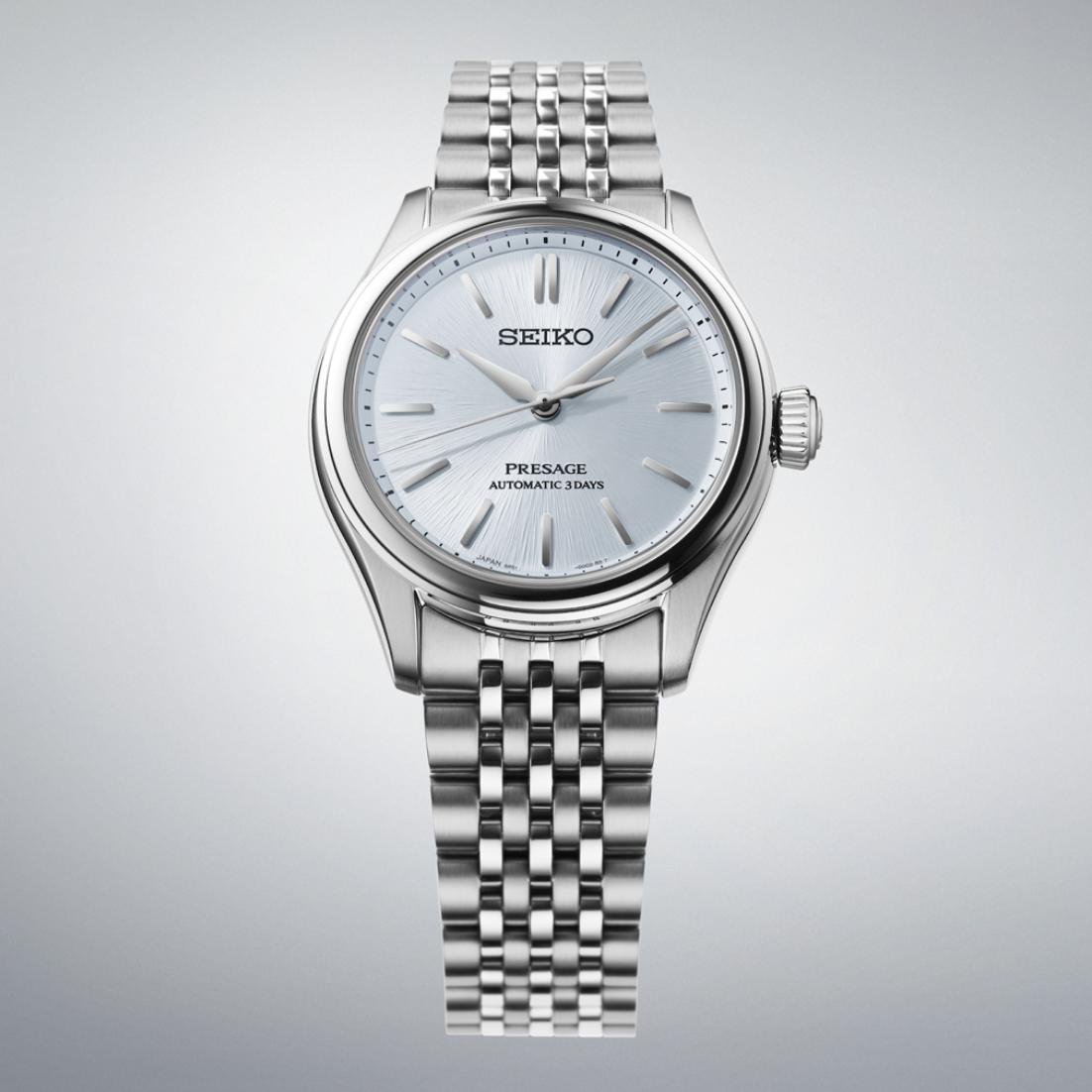 Seiko Presage Classics Series 'Ajiro' Light Blue 36mm SPB521 Front View 2