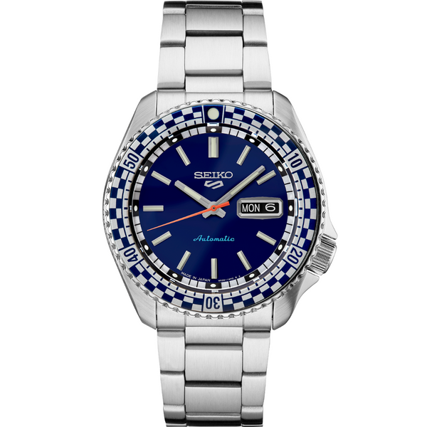 Seiko 5 SRPK65 Checkered Bezel Blue Dial Automatic Watch