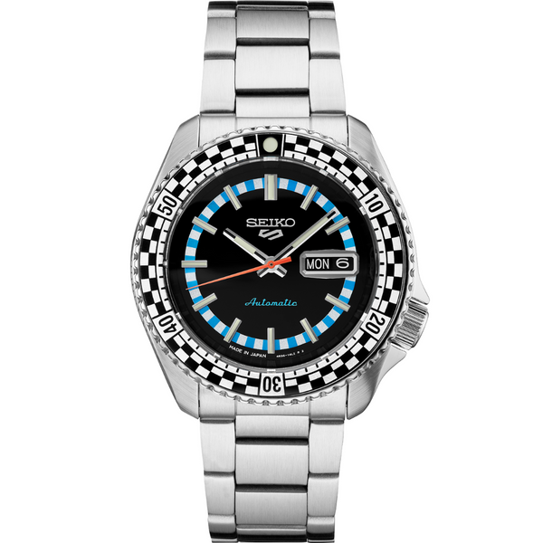 Seiko 5 SRPK67 Checkered Bezel Black Dial Automatic Watch