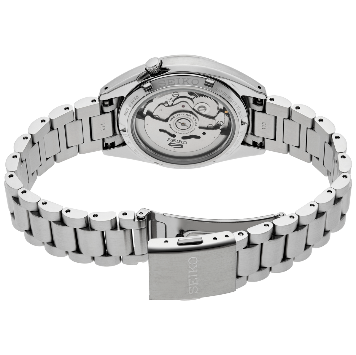 Seiko 5 Sports SNXS Series Metallic Beige 37mm SRPK91 Back Side View