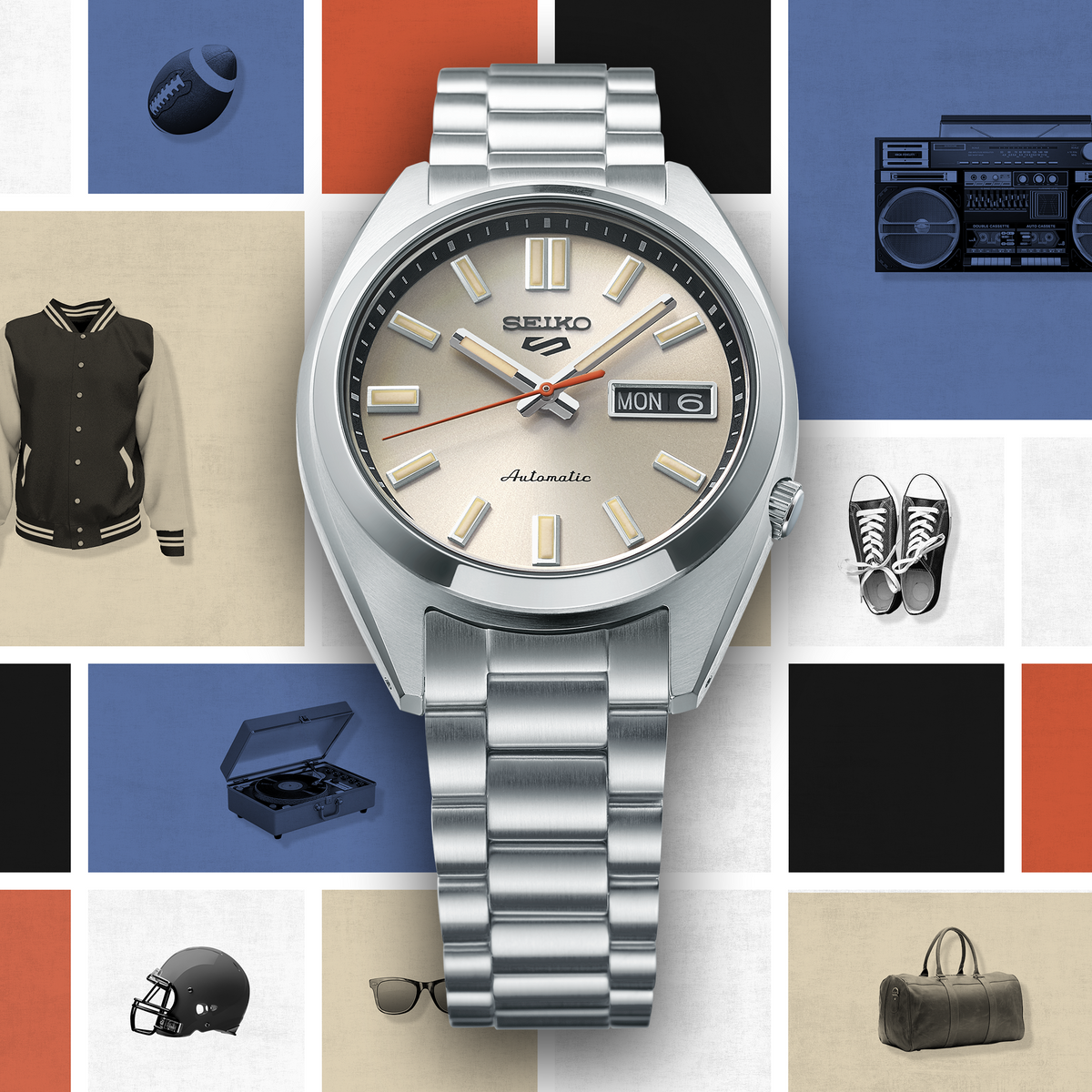 Seiko 5 Sports SNXS Series Metallic Beige 37mm SRPK91 Product Shot