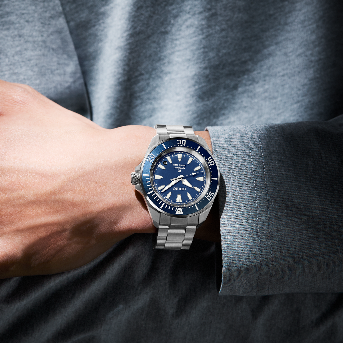 Seiko Prospex Automatic Diver's 200m Blue 41mm SRPL51 Model Wrist Shot