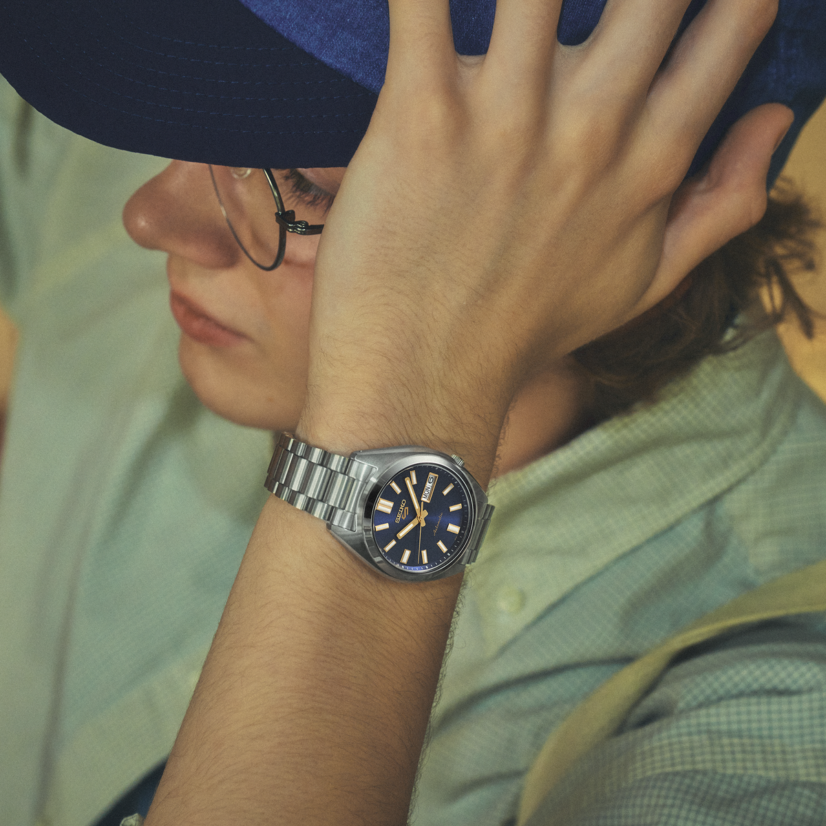 Seiko 5 Sports SNXS Series Blue 37mm SRPL55 Model Wrist Shot