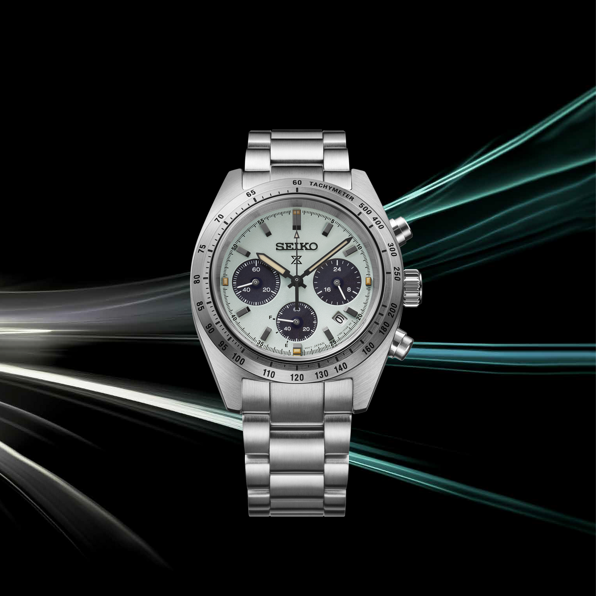 Seiko Prospex Speedtimer Solar Chronograph Mint Green 39mm SSC965 Product Shot
