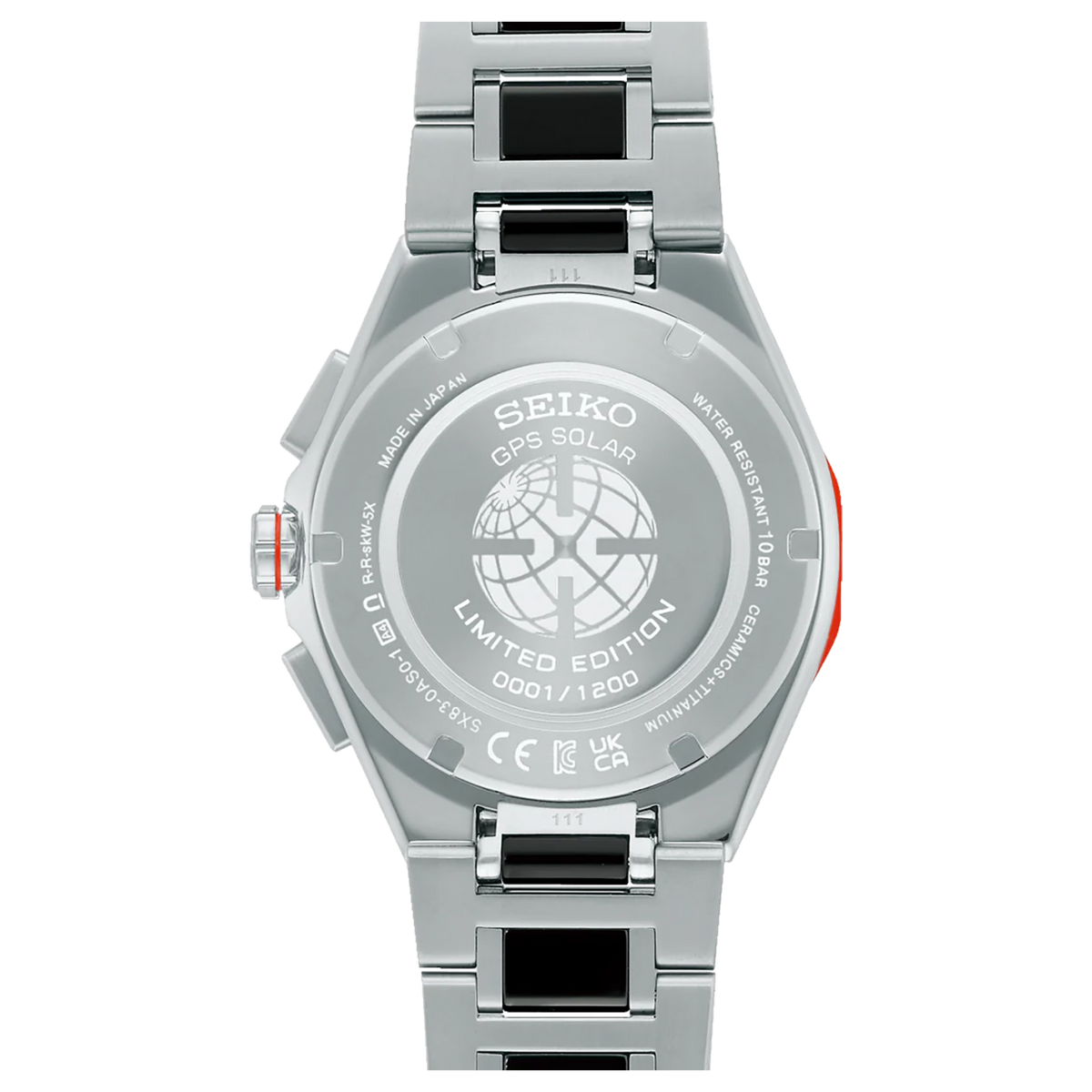 Seiko Astron GPS Solar Dual-Time Chronograph Limited Edition 43mm SSH183 Caseback