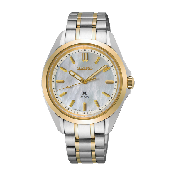 Seiko Ladies Mother of Pearl Two Tone Watch SUR608
