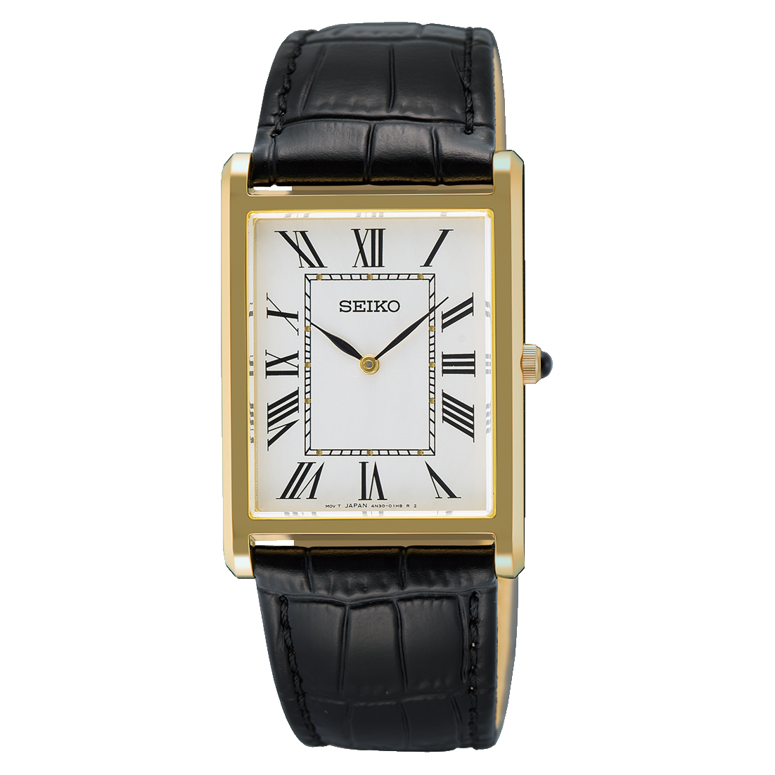 Gold tank watch black strap