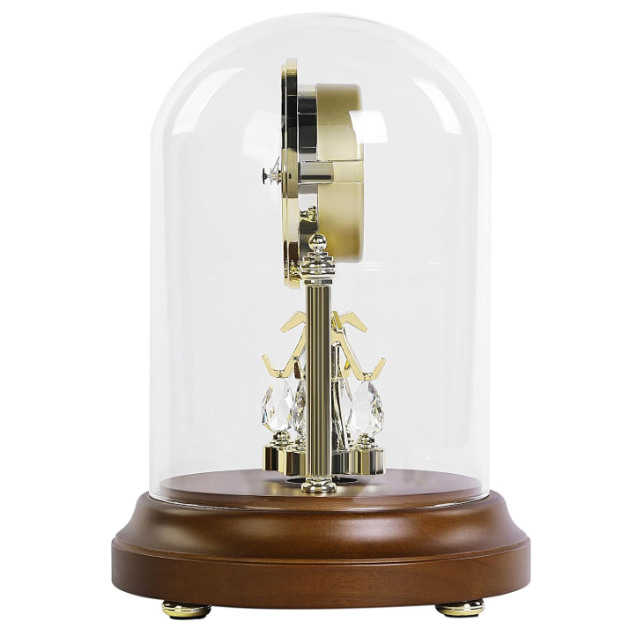 Seiko Glass Dome Golden Pendulum Desk & Table Clock QXN236GLH side view