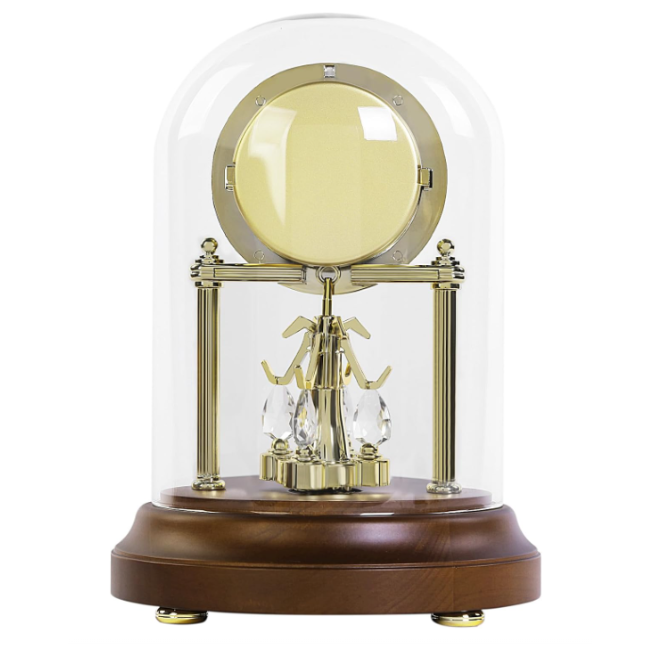 Seiko Glass Dome Golden Pendulum Desk & Table Clock QXN236GLH back view