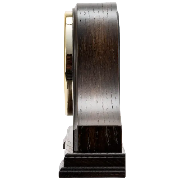 Seiko Mantel Clock Rich Brown Oak Wood QXJ031BLH side view