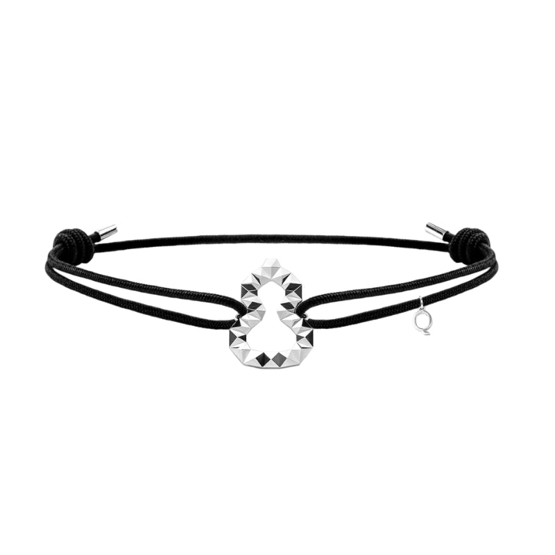 Qeelin Wulu 18 black cord bracelet in 18K white gold 